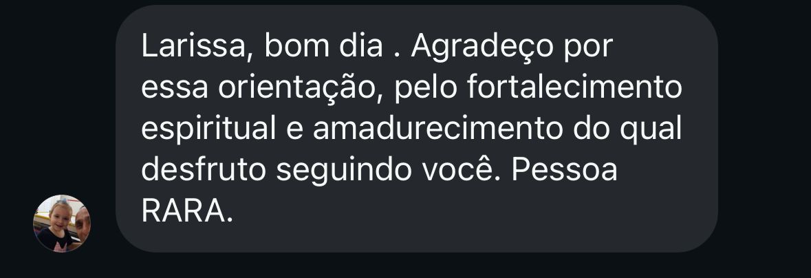 Depoimento: Agradeço pela orientação, pessoa RARA